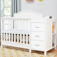 Charlie 4 in 1 Convertible Mini Crib & Changer-White