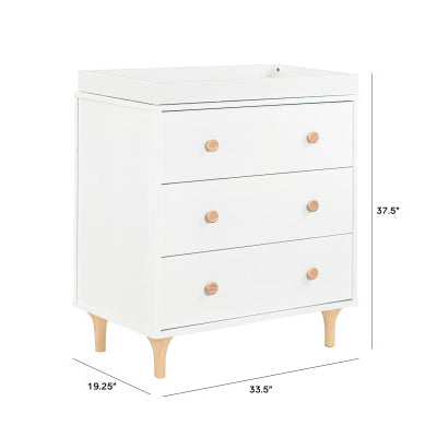 Lolly 3 drawer dresser w/ removable change tray