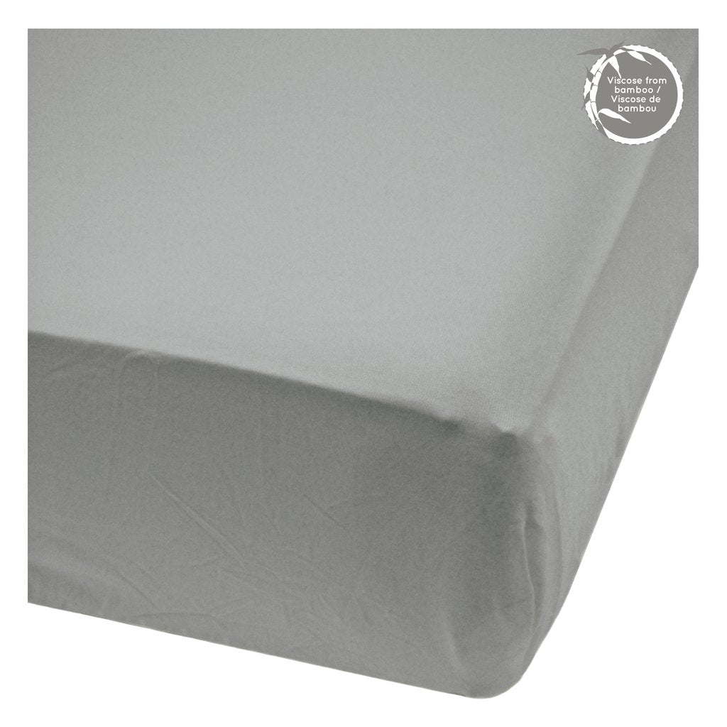 Crib Sheet Bamboo Pebble Grey