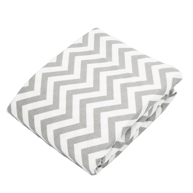 Kushies - Bassinet Sheet, Flannel, Grey Chevron