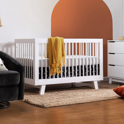 Hudson 3-in-1 Convertible Crib | with Toddler Bed Conversion Kit in White Finish
