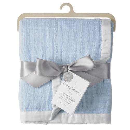 Living Textiles - Muslin Blanket - Blue