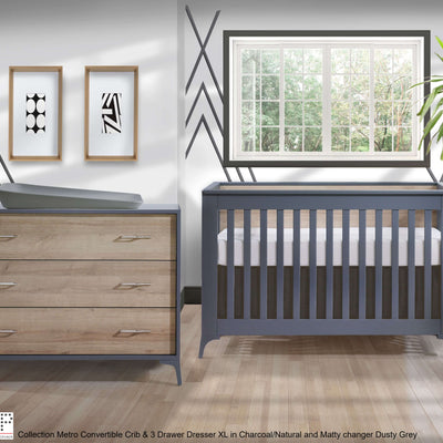 Tulip Juvenile-Metro Convertible Crib & 3 Drawer XL dresser-Sold as a set only
