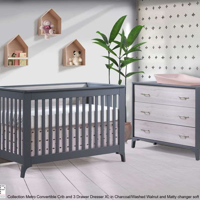 Tulip Juvenile-Metro Convertible Crib & 3 Drawer XL dresser-Sold as a set only