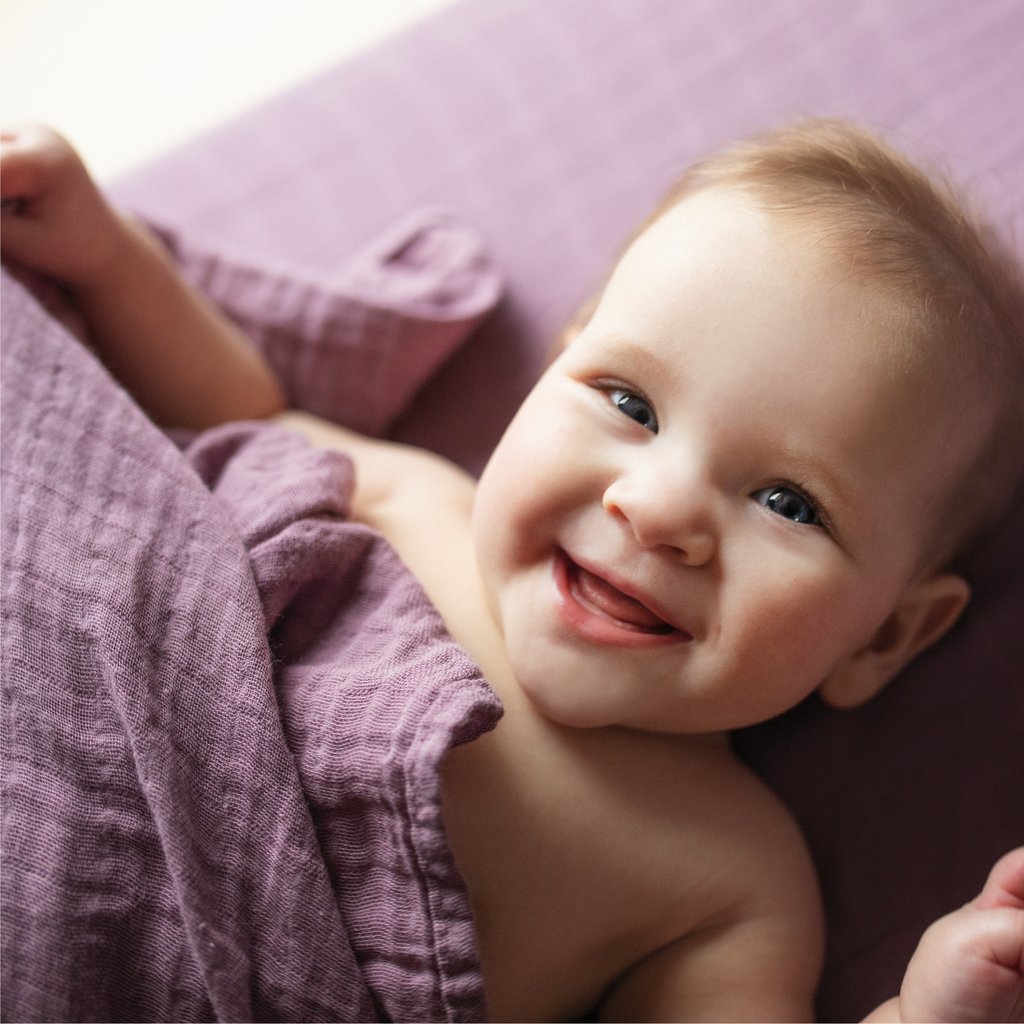 Cotton Muslin Swaddle Plum