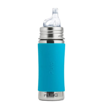 Pura - 11oz Toddler Sippy Bottle with Sleeve, Aqua