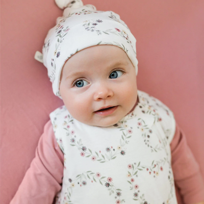 Perlimpinpin - Knotted Hat | Flower Hearts 1-3M