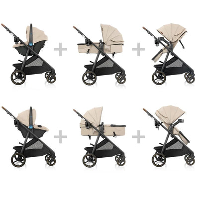 Evenflo Shyft Intuiti+ Travel System featuring Revolve180 LiteMax NXT Rotating Infant Car Seat with SensorySoothe