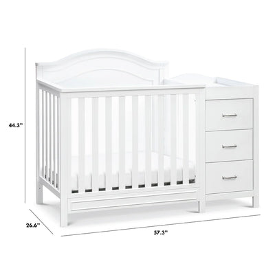 Charlie 4 in 1 Convertible Mini Crib & Changer-White