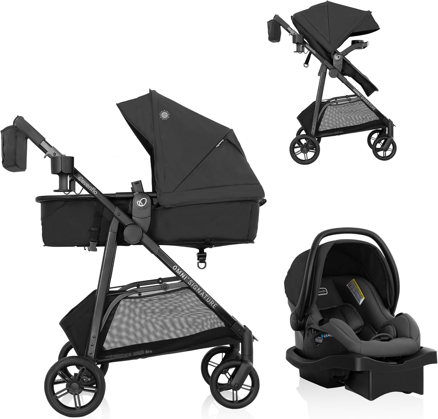 Evenflo Omni Signature Travel System w/ litemax infant car seat-Porto Black-Final Sale Item