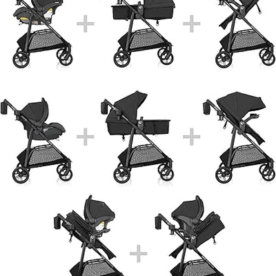 Evenflo Omni Signature Travel System w/ litemax infant car seat-Porto Black-Final Sale Item
