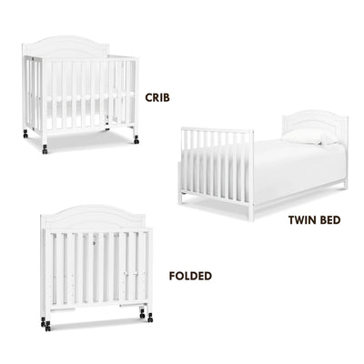 Charlie Mini Folding Crib-White