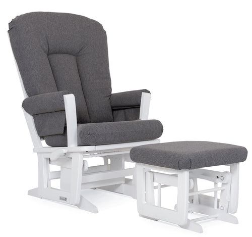 Glider and Ottoman, multiposition lock and recline