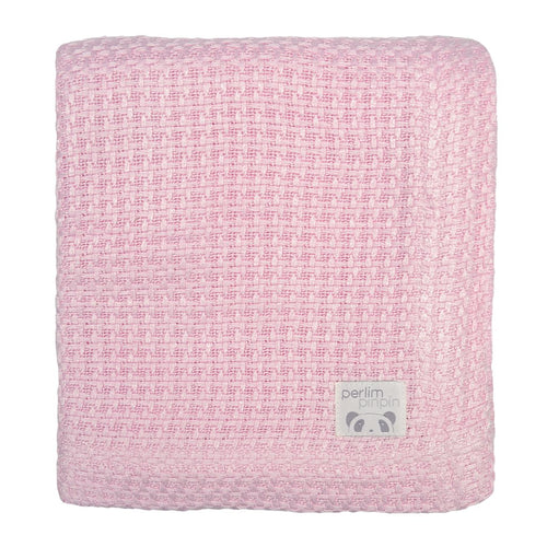 Bamboo Knitted Blanket Pink