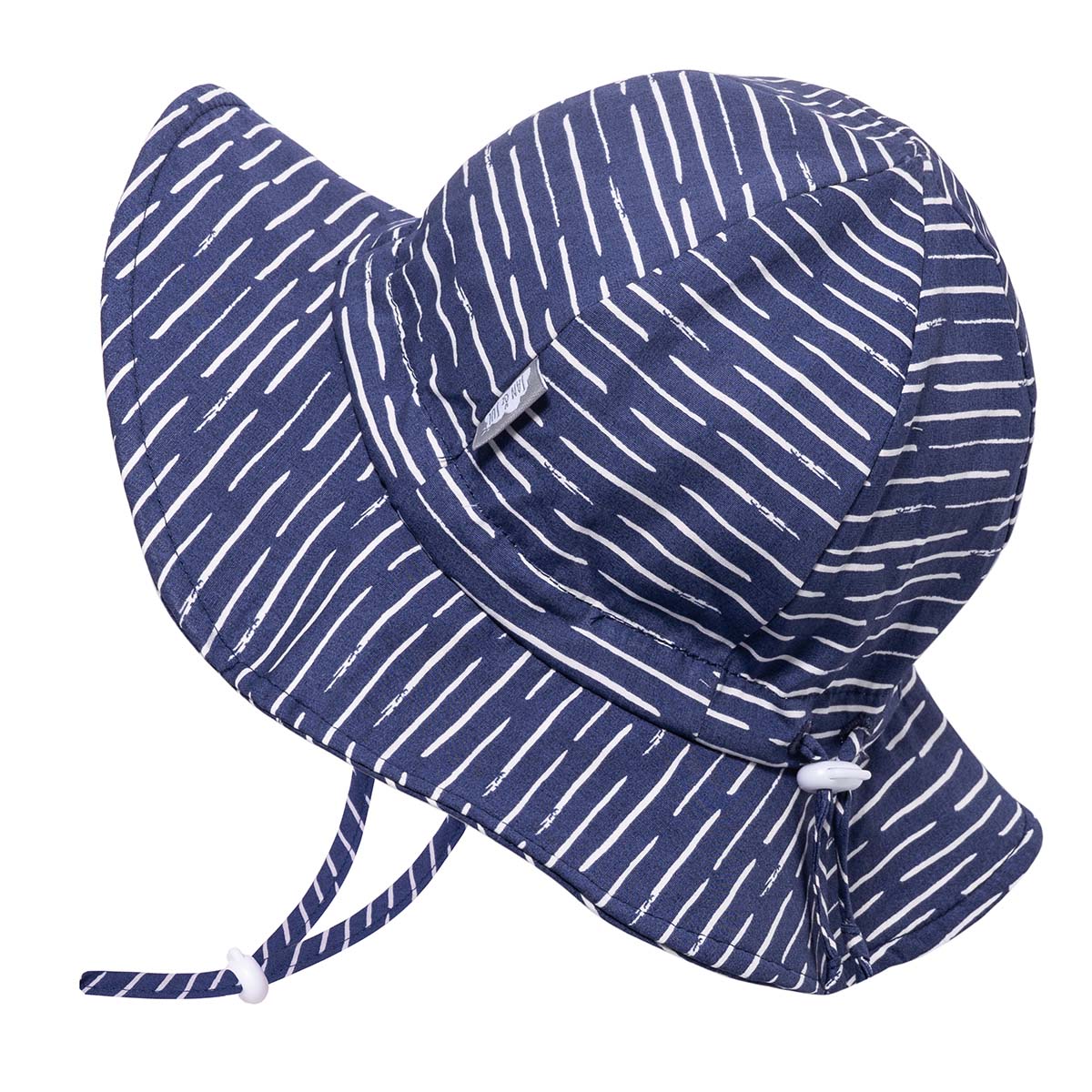 Cotton Floppy Hat - Navy Wave (6-18 Months)