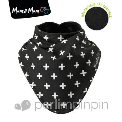 Mum2Mum - Bandana Bib - Black Plus, reversible