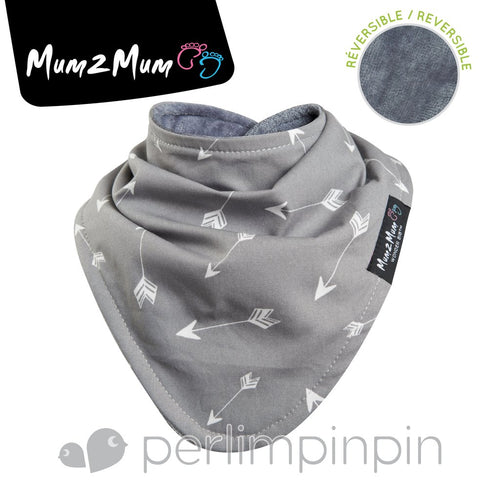 Mum2Mum - Bandana Bib - Grey Arrow