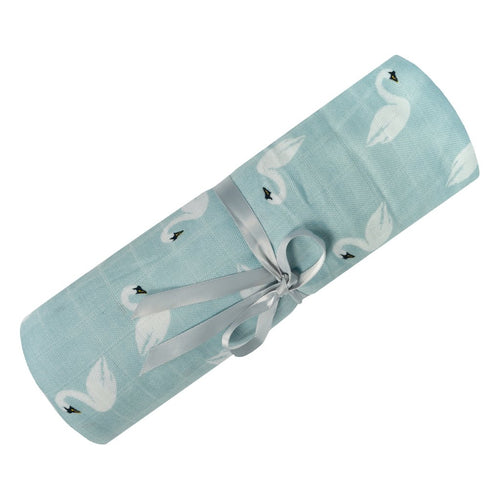 Cotton Muslin Swaddle Swan