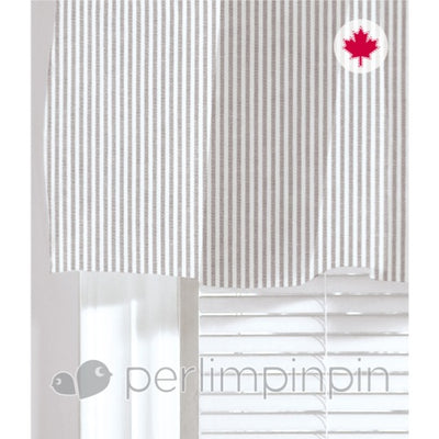 Perlimpinpin - Straight Valance, Grey Stripes-Clearance!