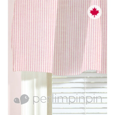 Perlimpinpin - Straight Valance, Pink Stripes-Clearance!