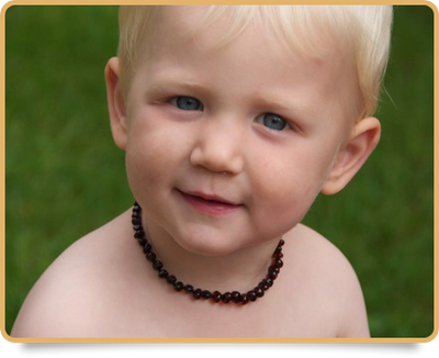 Momma Goose Amber Teething Necklace-Empress,Cherry Amber, Pearls & Agate