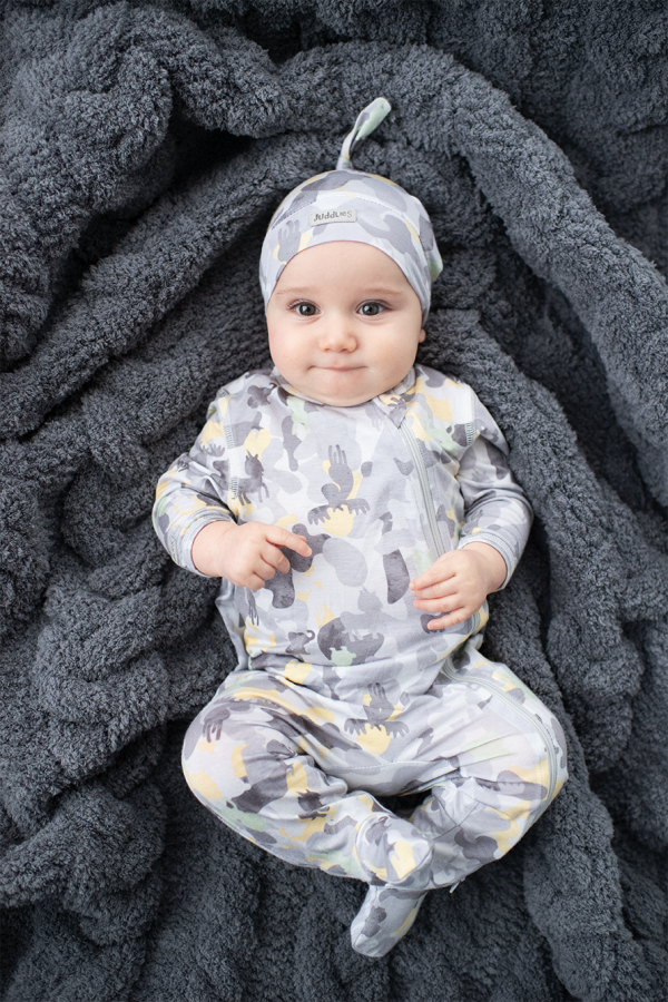 Juddlies Bamboo Sleeper-Grey Camoose – Baby Shack