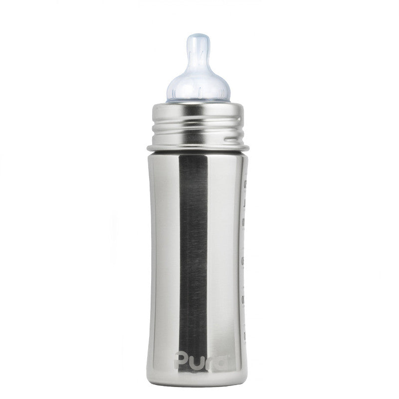 Pura - Stainless Bottle, Infant, 11 oz, Natural Mirror