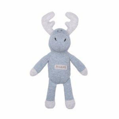 Juddlies Organic Rattle- Denim Blue Moose